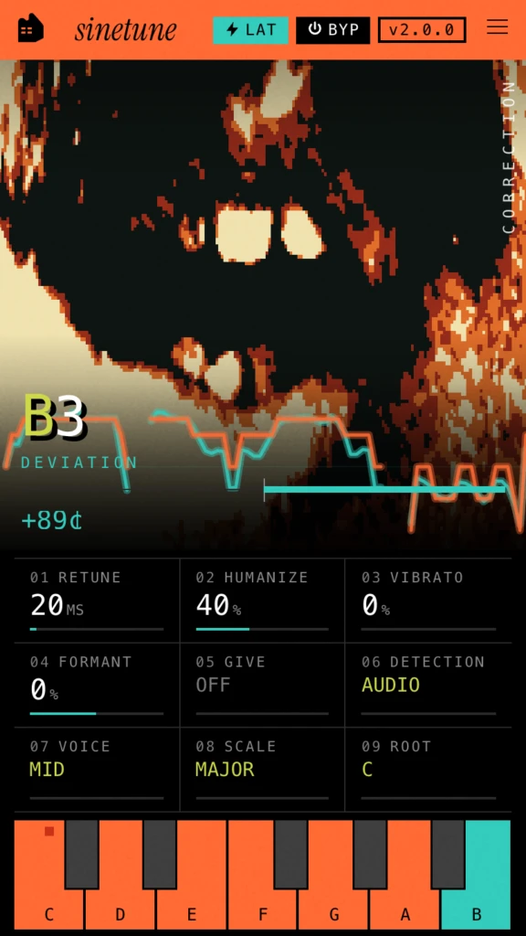 sineTune's interface.