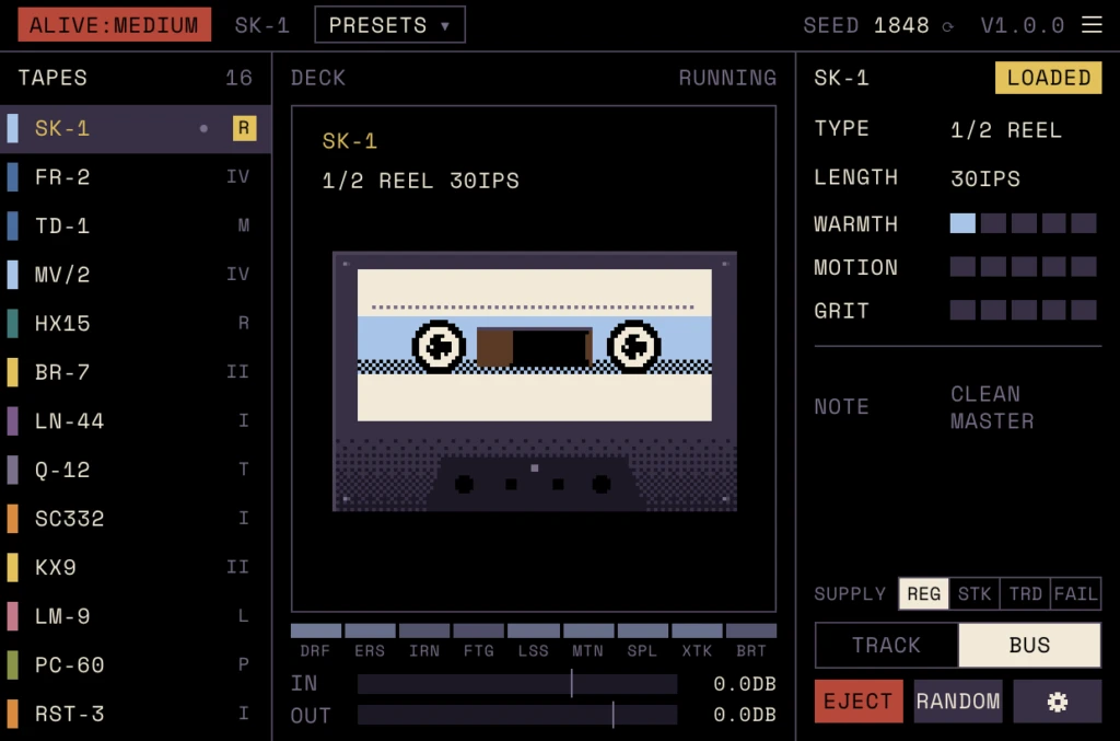 Alive:Medium's interface.